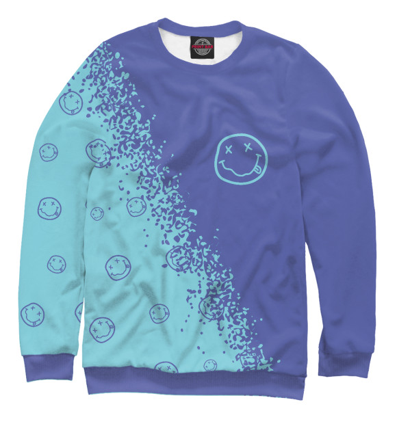 Мужской свитшот с изображением Nirvana / Нирвана цвета Белый