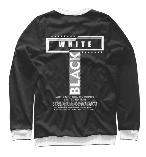 Мужской свитшот с изображением Black and white 091 цвета Белый