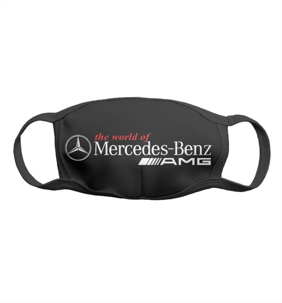 Маска тканевая с изображением Mercedes-Benz цвета Белый