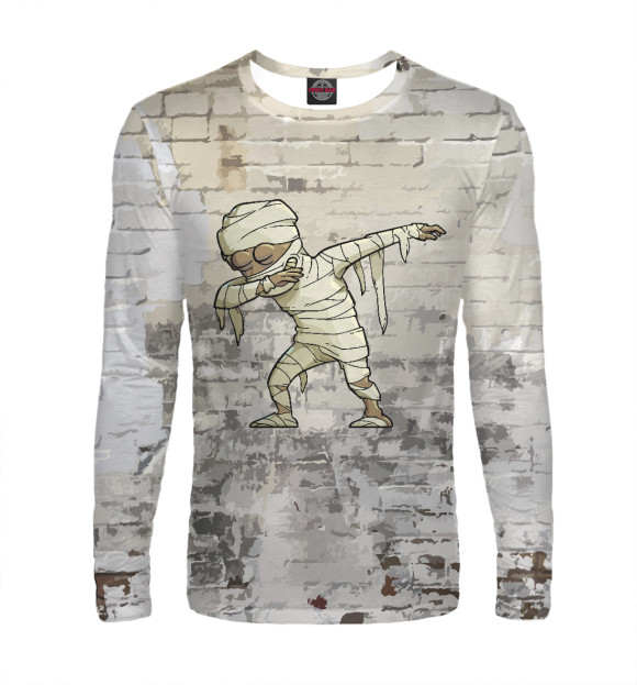 Мужской лонгслив с изображением Mummy dab цвета Белый