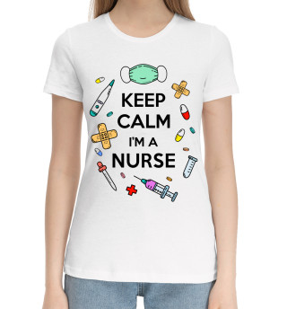 Хлопковая футболка для девочек Медсестра