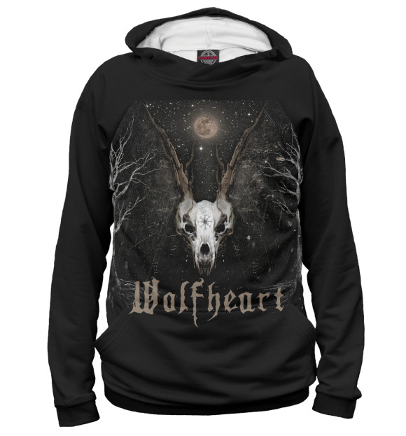 Мужское худи с изображением Wolfheart цвета Белый