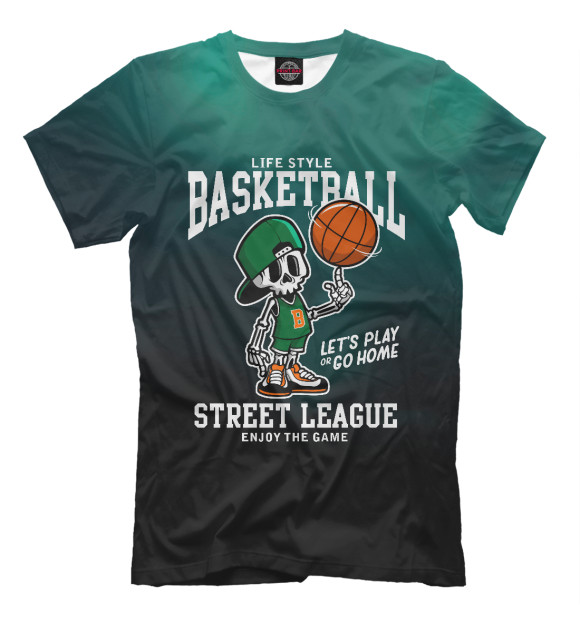 Футболка для мальчиков с изображением Skeleton Basketball Street цвета Белый