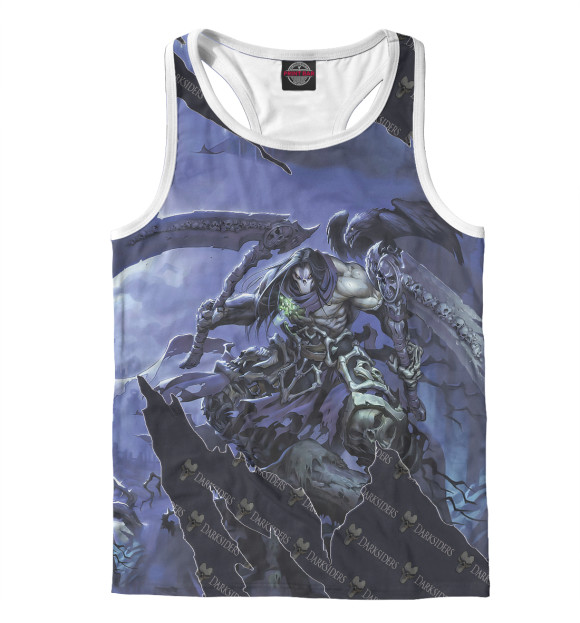 Мужская майка-борцовка с изображением Dark цвета Белый