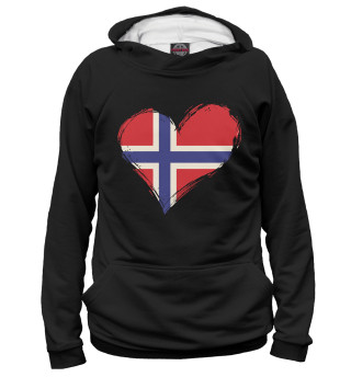 Худи для девочки Сердце Норвегии (флаг)