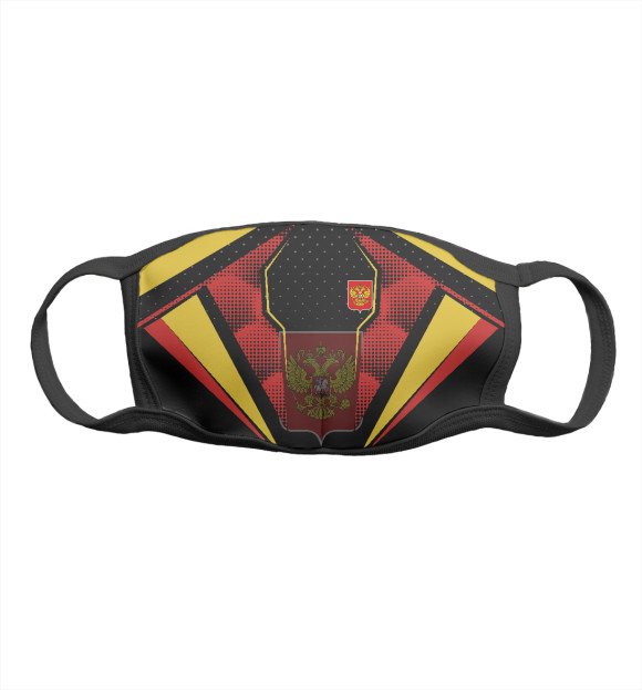 Маска тканевая с изображением Герб на абстрактном фоне цвета Белый