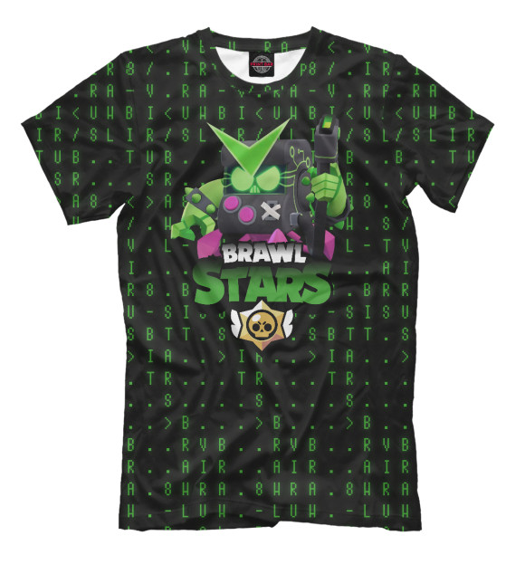 Мужская футболка с изображением Brawl Stars Virus 8-Bit цвета Белый