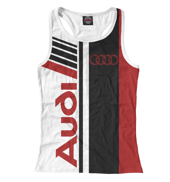 Женская майка-борцовка с изображением Audi цвета Белый