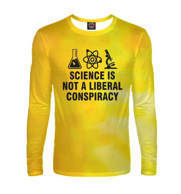 Мужской лонгслив с изображением Science Is Not A Liberal цвета Белый