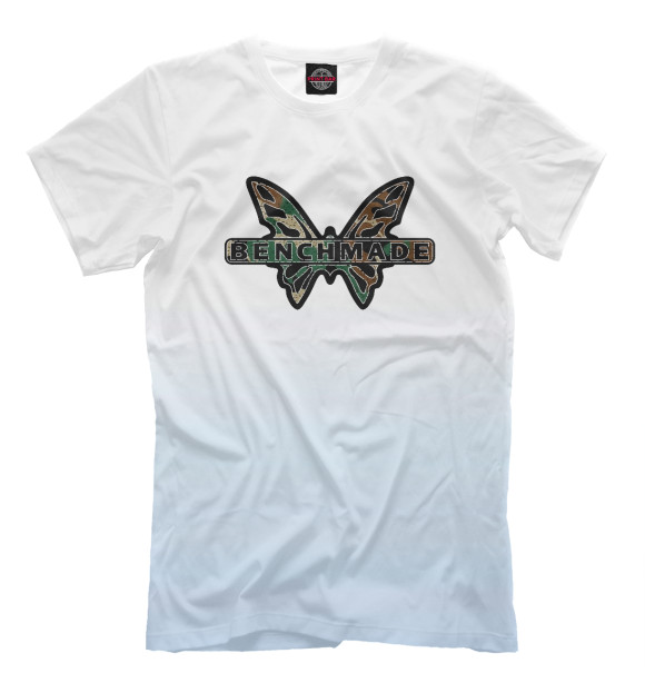 Мужская футболка с изображением Benchmade Knife Butterfly цвета Белый