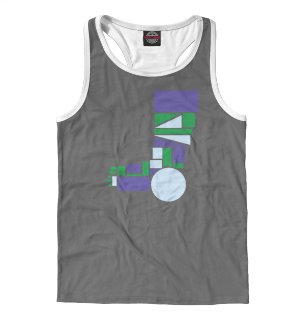 Мужская майка-борцовка с изображением Нога (абстракт) цвета Белый