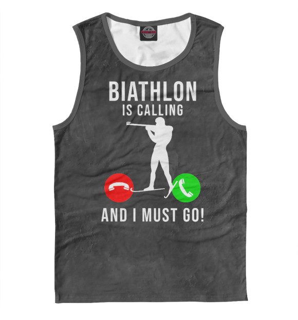 Майка для мальчика с изображением Biathlon Is Calling  And I цвета Белый