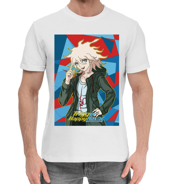 Мужская хлопковая футболка с изображением Danganronpa цвета Белый
