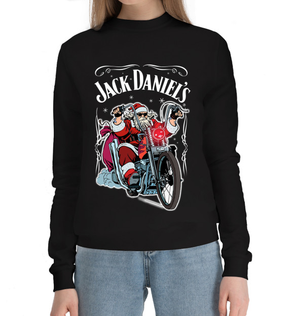 Женский хлопковый свитшот с изображением Jack Daniel's цвета Черный