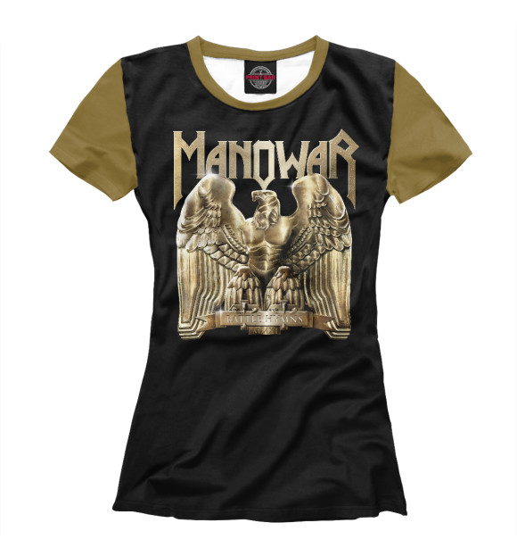 Футболка для девочек с изображением Manowar цвета Белый