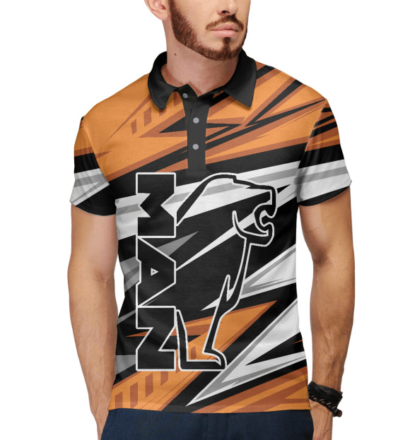 Мужское поло с изображением MAN цвета Белый