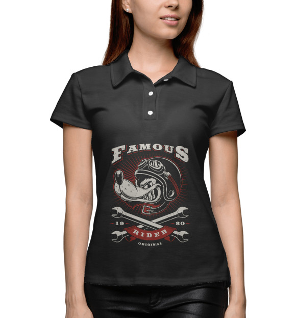 Женское поло с изображением Rider цвета Белый