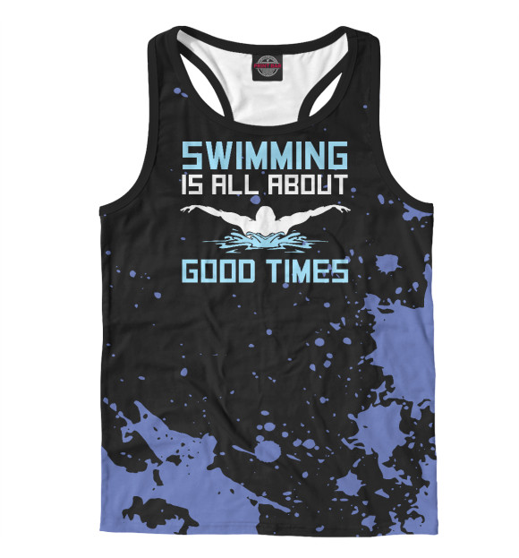 Мужская майка-борцовка с изображением Swimming Is All About Good цвета Белый