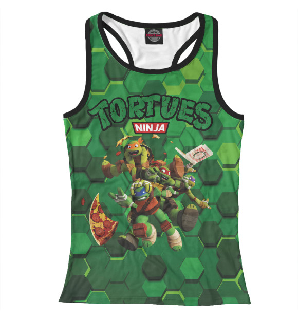 Женская майка-борцовка с изображением Черепашки-ниндзя цвета Белый