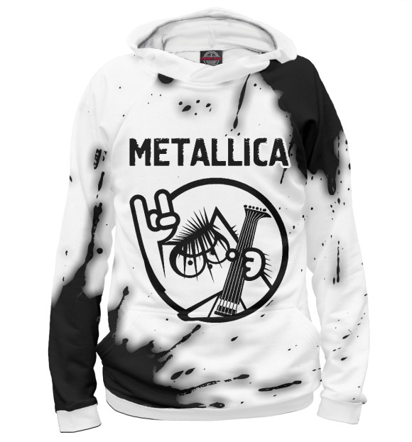 Худи для девочки с изображением Metallica - Кот цвета Белый