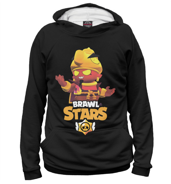 Мужское худи с изображением Brawl Stars ДЖИН цвета Белый