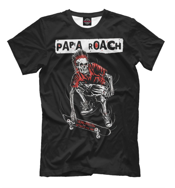Футболка для мальчиков с изображением Papa Roach цвета Белый