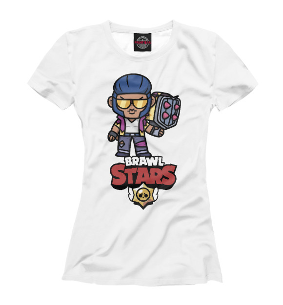 Футболка для девочек с изображением Brawl Stars Brock цвета Белый