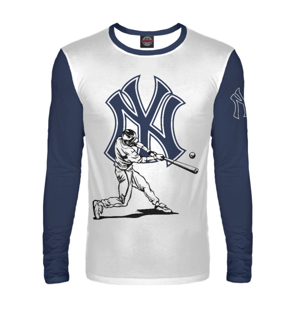 Мужской лонгслив с изображением New York Yankees цвета Белый