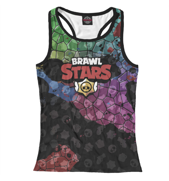 Женская майка-борцовка с изображением Brawl Stars цвета Белый