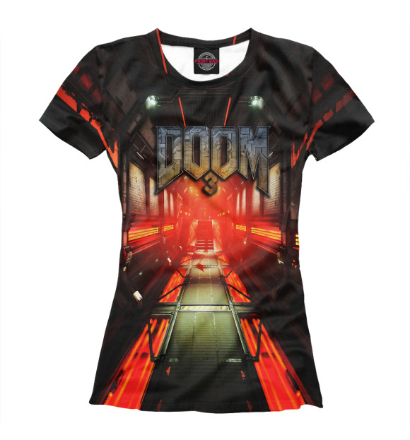 Женская футболка с изображением Doom 3 цвета Белый