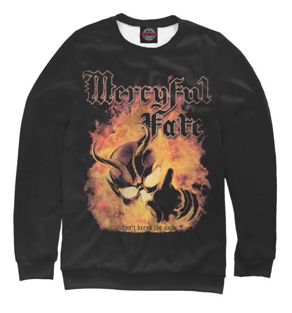 Женский свитшот с изображением Mercyful Fate don't break the oath цвета Белый