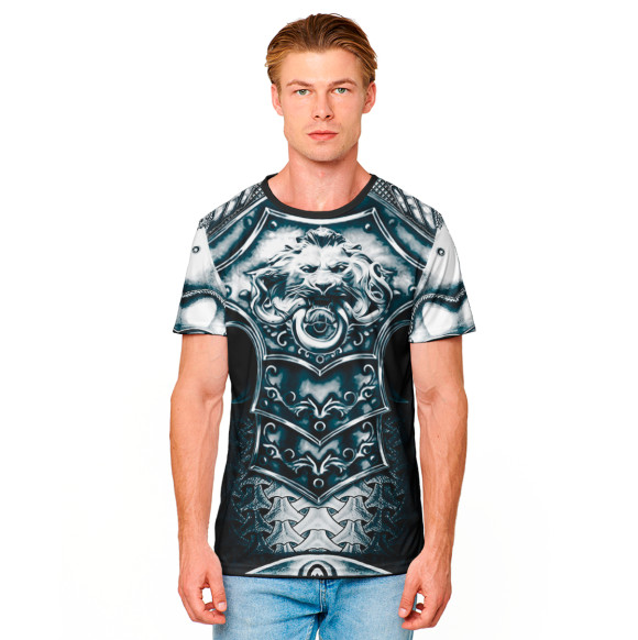 Мужская футболка с изображением Доспехи цвета Белый