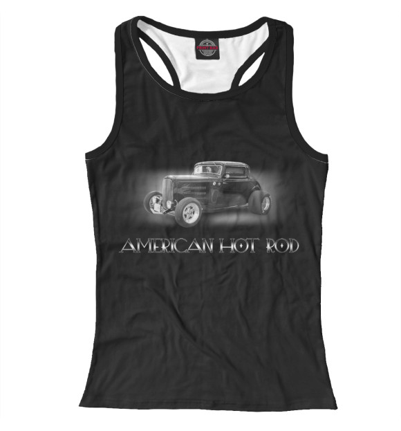 Женская майка-борцовка с изображением Настоящий американский хот-род цвета Белый