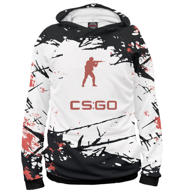 Женское худи с изображением Counter-Strike (cs:go) цвета Белый