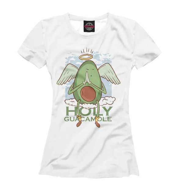 Женская футболка с изображением Holy guacamole цвета Белый