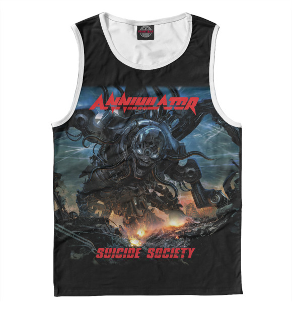 Майка для мальчика с притом Annihilator цвета Белый Майка для мальчика с изображением Annihilator цвета Белый