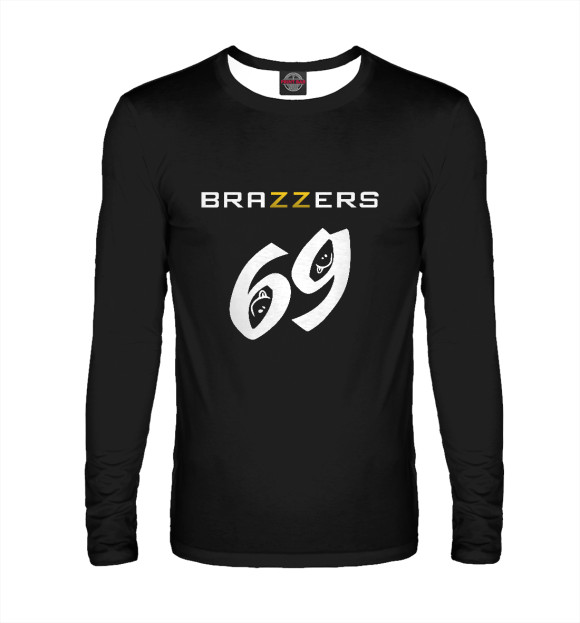 Мужской лонгслив с изображением Brazzers 69 цвета Белый
