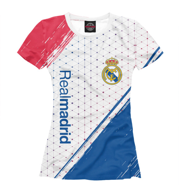 Футболка для девочек с изображением Real Madrid цвета Белый