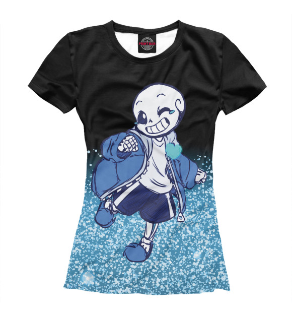 Футболка для девочек с изображением Undertale Sans цвета Белый