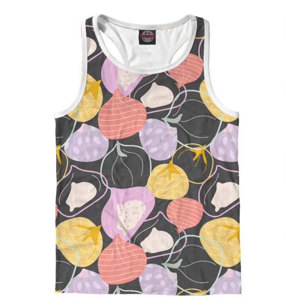 Мужская майка-борцовка с изображением Японские сладости цвета Белый