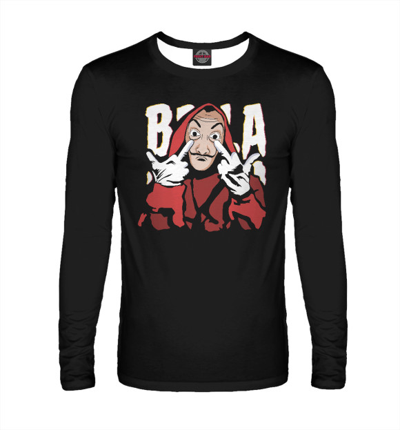 Мужской лонгслив с изображением Bella Ciao цвета Белый