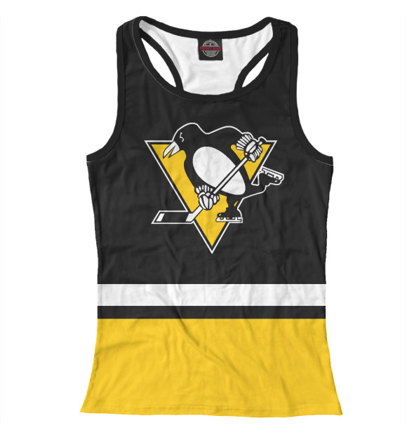 Женская майка-борцовка с изображением Питтсбург Пингвинз цвета Белый