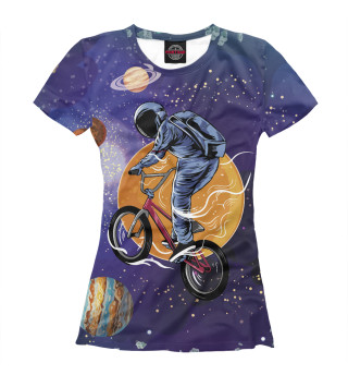 Женская футболка Space bicycle