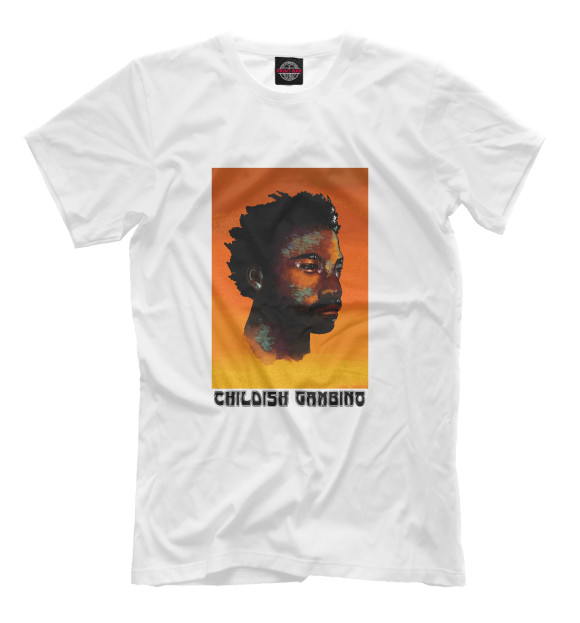 Мужская футболка с изображением Childish Gambino цвета Белый