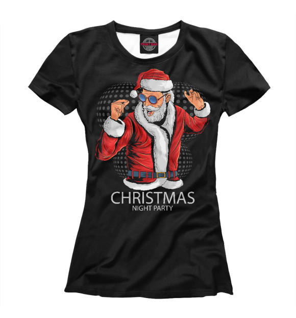 Футболка для девочек с изображением CHRISTMAS цвета Белый