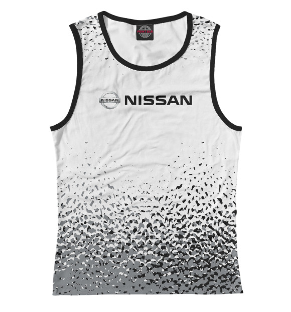 Женская майка с изображением Nissan цвета Белый