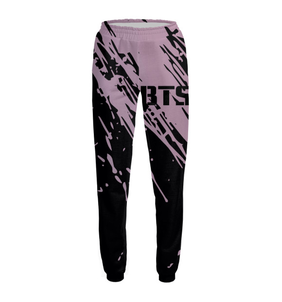 Женские спортивные штаны с притом BTS цвета Белый Женские спортивные штаны с изображением BTS цвета Белый