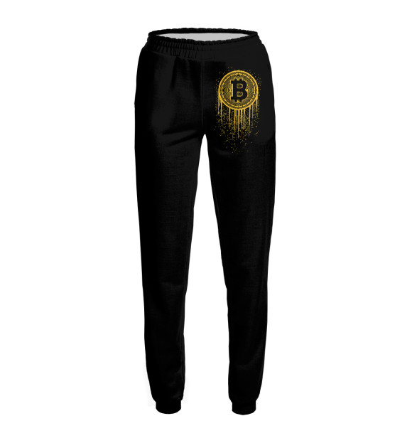 Женские спортивные штаны с изображением Bitcoin цвета Белый
