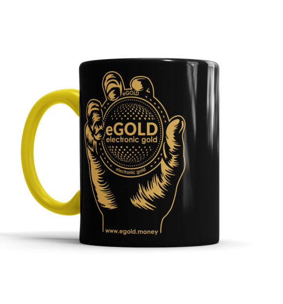 Кружка с изображением HandGold eGOLD цвета желтый