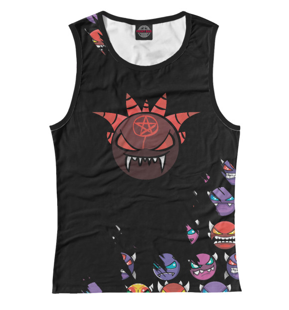 Майка для девочки с изображением Geometry Dash цвета Белый